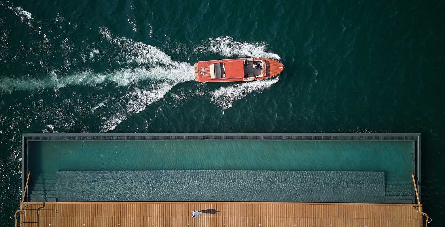 World's Largest Infinity Floating Pool Opened in Lake Como